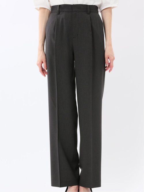 ストレッチ ウォッシャブル 1ボタン 7分袖 ジャケット＋セミワイド パンツ 黒