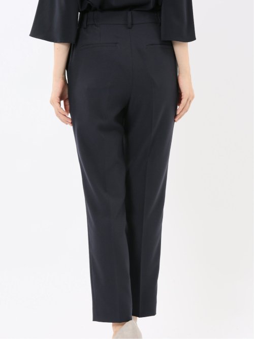 ストレッチウォッシャブル 1ボタンジャケット＋テーパードパンツ シャドーストライプ紺