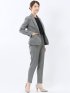 ストレッチウォッシャブル 1ボタンジャケット＋テーパードパンツ グレー