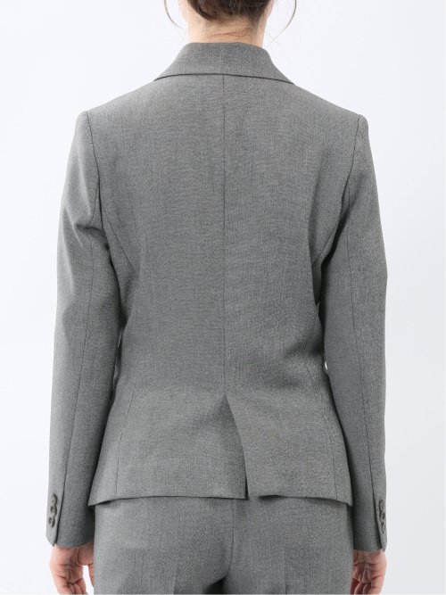 ストレッチウォッシャブル 1ボタンジャケット＋テーパードパンツ グレー