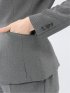 ストレッチウォッシャブル 1ボタンジャケット＋テーパードパンツ グレー