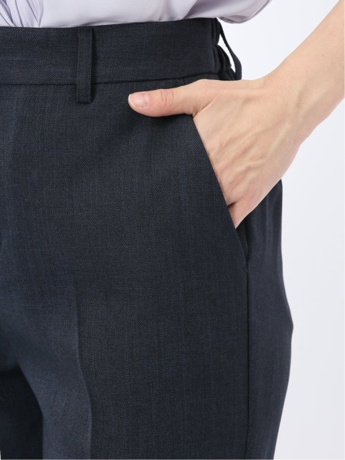 ストレッチウォッシャブル 1ボタンジャケット＋テーパードパンツ 紺
