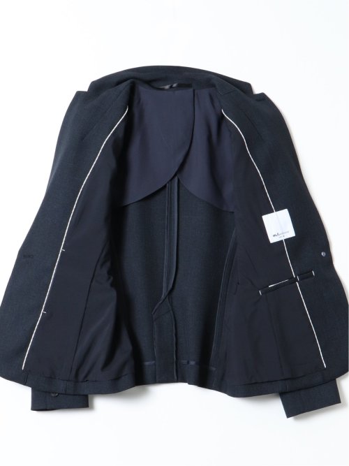 ストレッチウォッシャブル 1ボタンジャケット＋テーパードパンツ 紺
