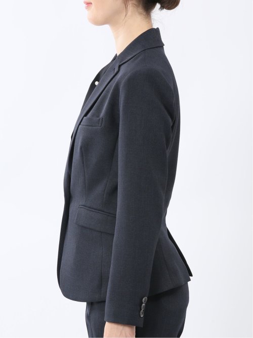 ストレッチウォッシャブル 1ボタンジャケット＋テーパードパンツ 紺