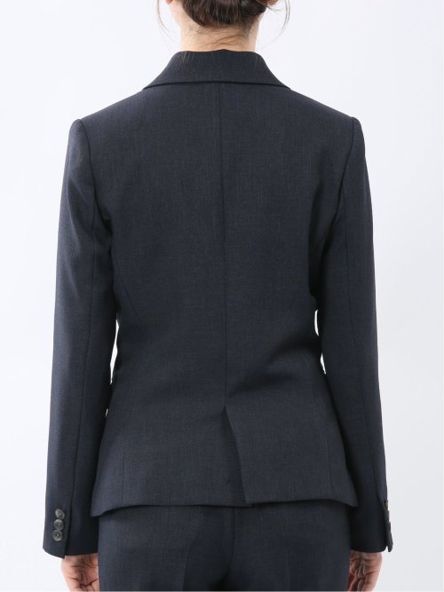 ストレッチウォッシャブル 1ボタンジャケット＋テーパードパンツ 紺