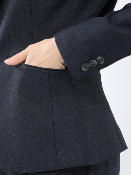ストレッチウォッシャブル 1ボタンジャケット＋テーパードパンツ 紺