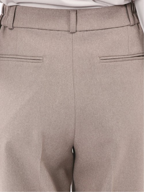 ストレッチウォッシャブル リラクシング 1ボタンジャケット＋テーパードパンツ フランネルベージュ