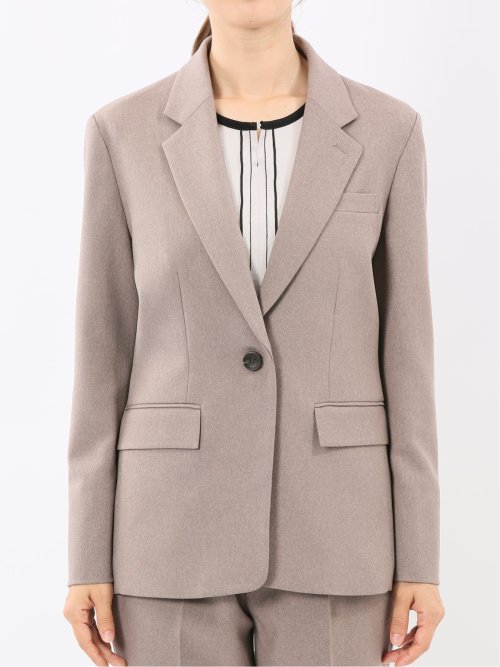 ストレッチウォッシャブル リラクシング 1ボタンジャケット＋テーパードパンツ フランネルベージュ