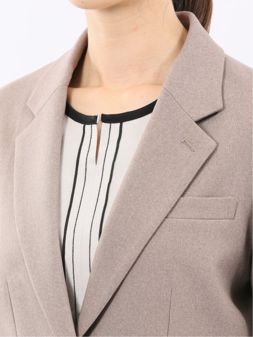 ストレッチウォッシャブル リラクシング 1ボタンジャケット＋テーパードパンツ フランネルベージュ