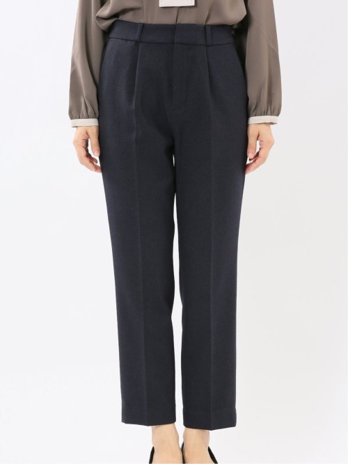 ストレッチウォッシャブル リラクシング 1ボタンジャケット＋テーパードパンツ フランネル紺