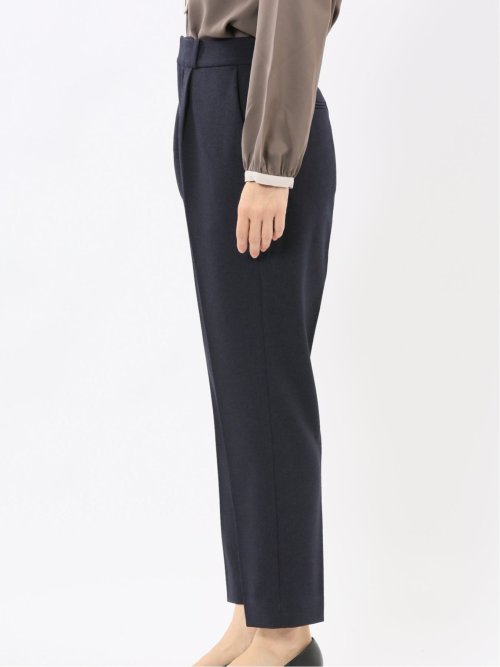 ストレッチウォッシャブル リラクシング 1ボタンジャケット＋テーパードパンツ フランネル紺