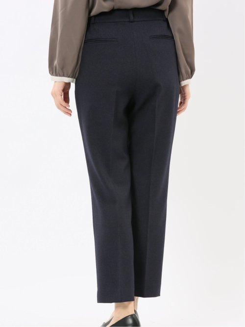 ストレッチウォッシャブル リラクシング 1ボタンジャケット＋テーパードパンツ フランネル紺