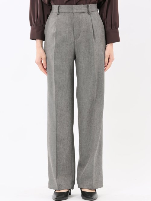 ストレッチウォッシャブル リラクシング ノーカラージャケット＋セミワイドパンツ シャークベージュ