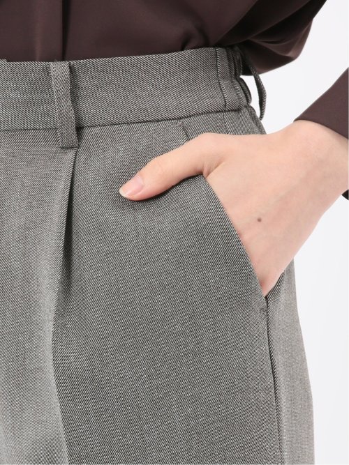 ストレッチウォッシャブル リラクシング ノーカラージャケット＋セミワイドパンツ シャークベージュ