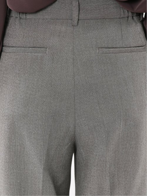 ストレッチウォッシャブル リラクシング ノーカラージャケット＋セミワイドパンツ シャークベージュ