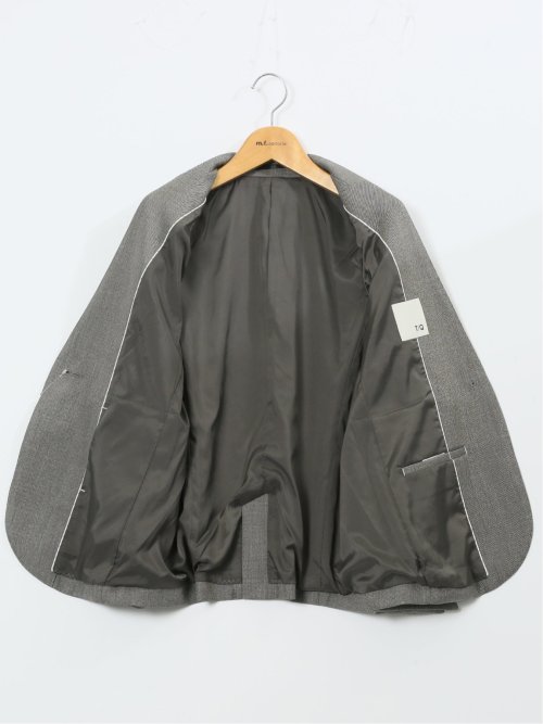 ストレッチウォッシャブル リラクシング ノーカラージャケット＋セミワイドパンツ シャークベージュ