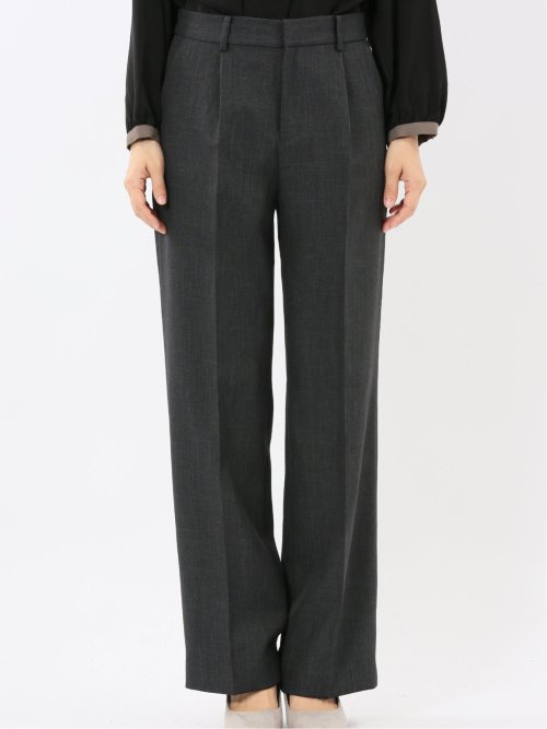 ストレッチウォッシャブル リラクシング ノーカラージャケット＋セミワイドパンツ シャーク紺