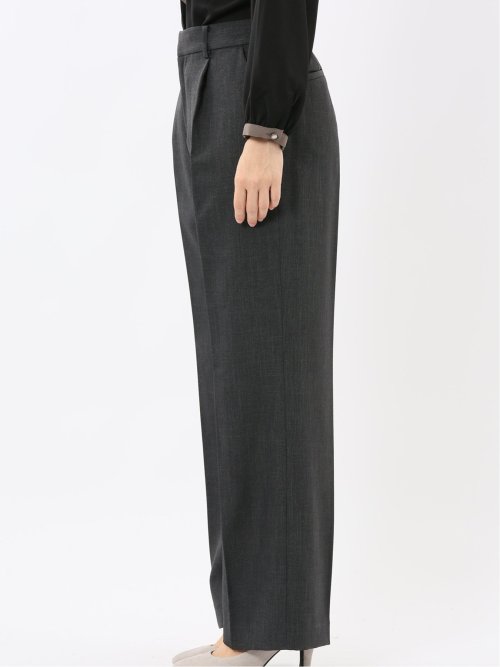 ストレッチウォッシャブル リラクシング ノーカラージャケット＋セミワイドパンツ シャーク紺