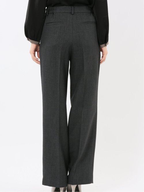 ストレッチウォッシャブル リラクシング ノーカラージャケット＋セミワイドパンツ シャーク紺