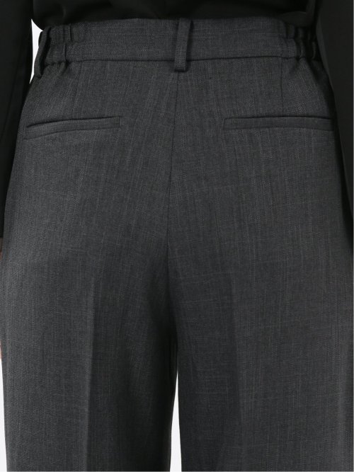 ストレッチウォッシャブル リラクシング ノーカラージャケット＋セミワイドパンツ シャーク紺