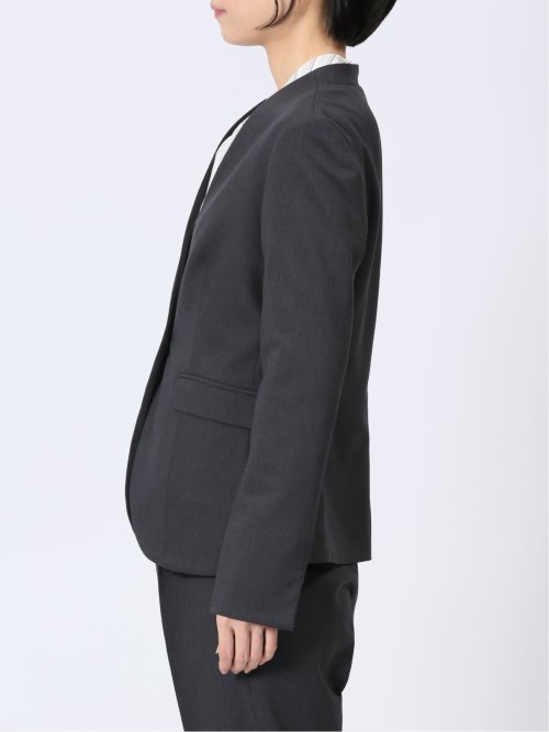 ストレッチウォッシャブル ノーカラー ジャケット＋テーパードパンツ