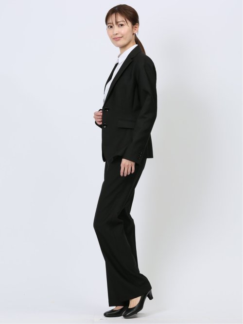 【WEB限定】黒無地 2ボタンジャケット＋スカート＋パンツ