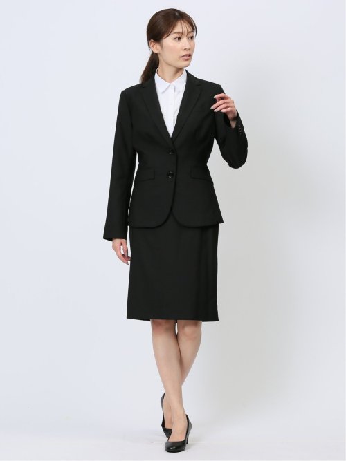 【WEB限定】黒無地 2ボタンジャケット＋スカート＋パンツ