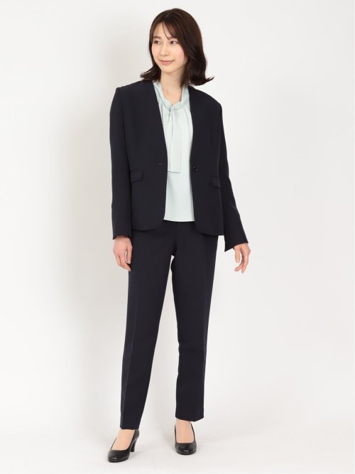 ダブルクロス カラーレスジャケット＋パンツ 紺(S 75紺): スーツ