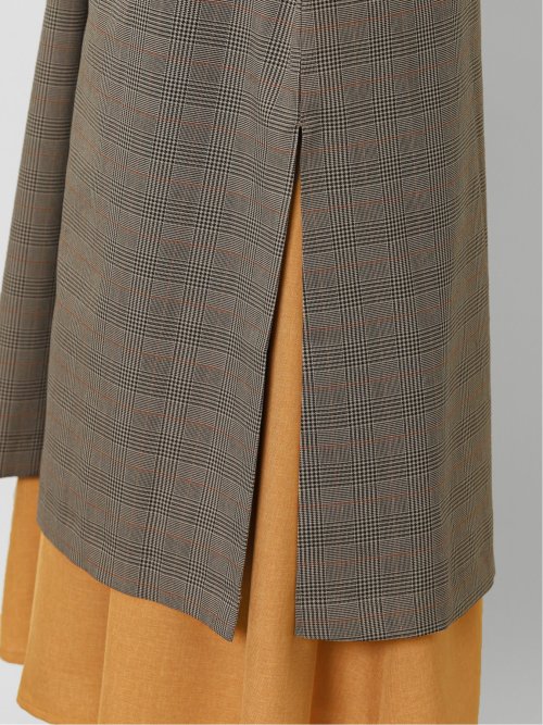 チェック柄 ダブルトレンチコート