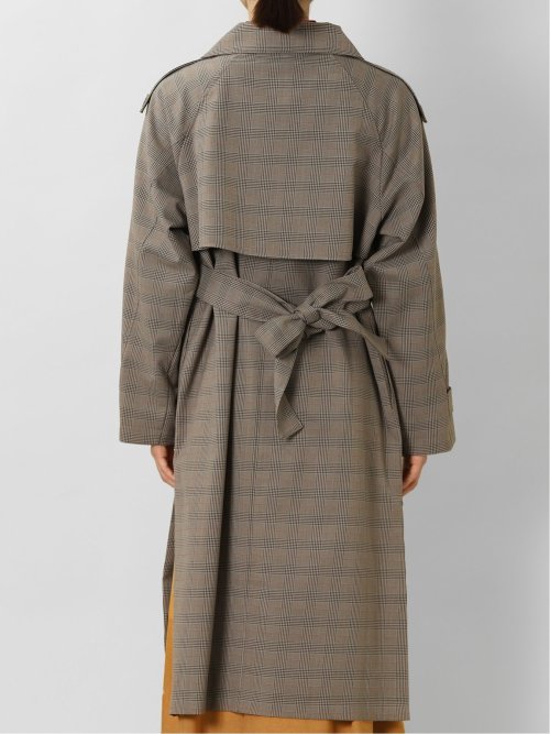 チェック柄 ダブルトレンチコート