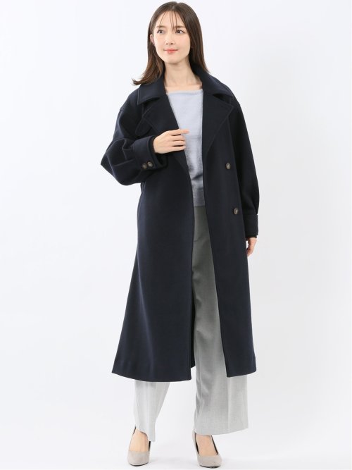 ストレッチ ライトシャギー ロングコート