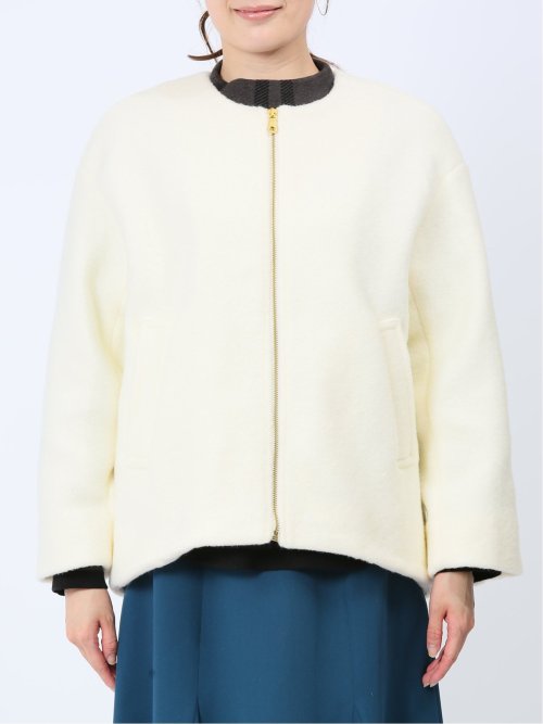 ナッピング ノーカラーコート