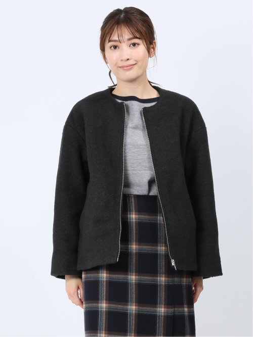 ナッピング ノーカラーコート