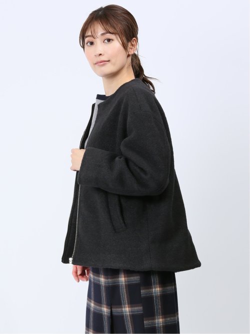 ナッピング ノーカラーコート