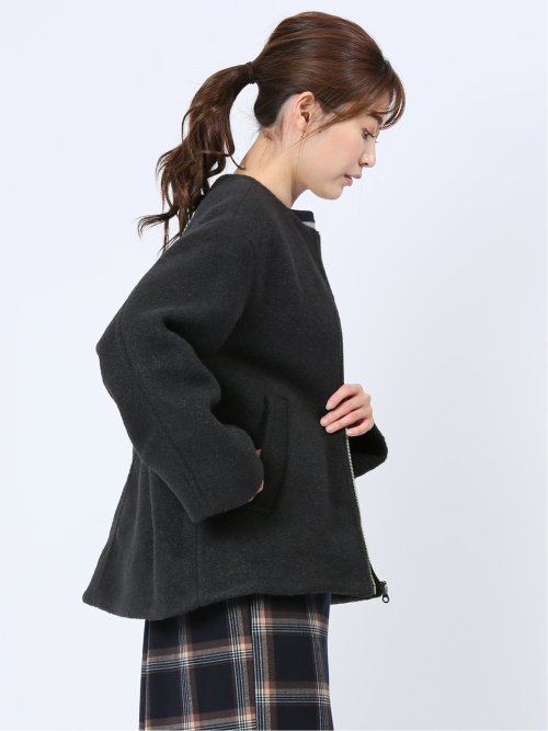 ナッピング ノーカラーコート