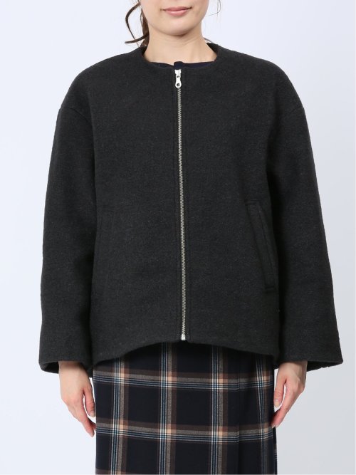 ナッピング ノーカラーコート