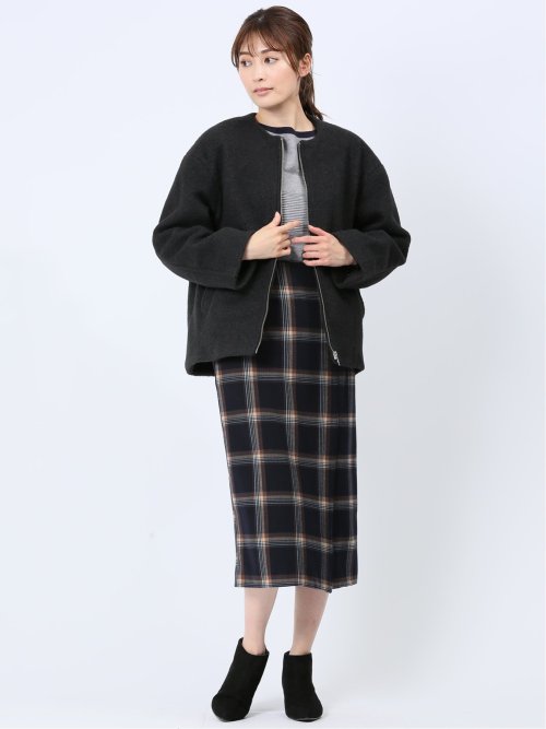 ナッピング ノーカラーコート