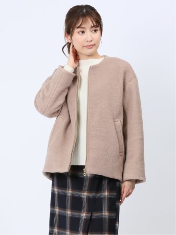 ナッピング ノーカラーコート