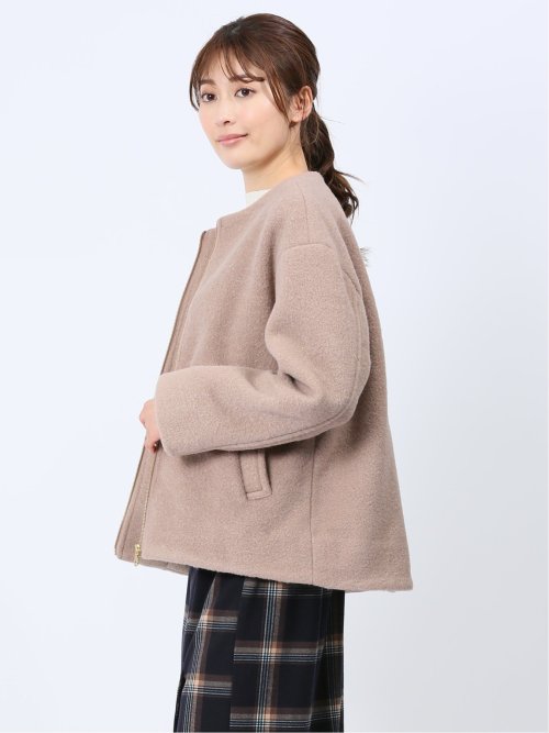 ナッピング ノーカラーコート