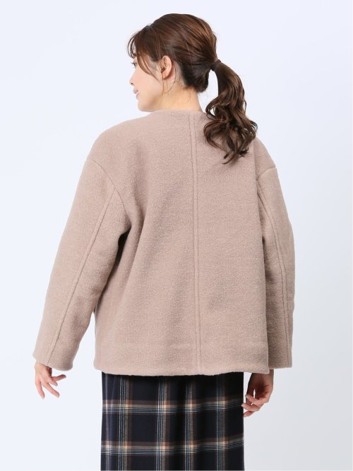 ナッピング ノーカラーコート