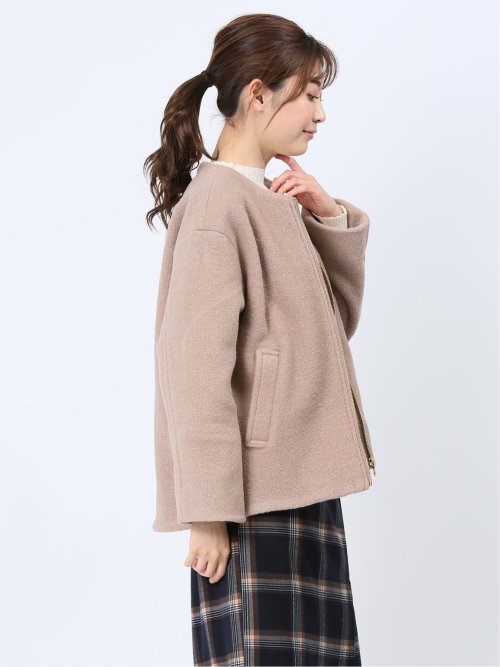 ナッピング ノーカラーコート