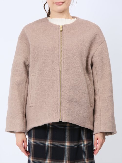 ナッピング ノーカラーコート