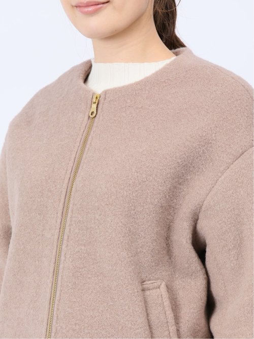 ナッピング ノーカラーコート