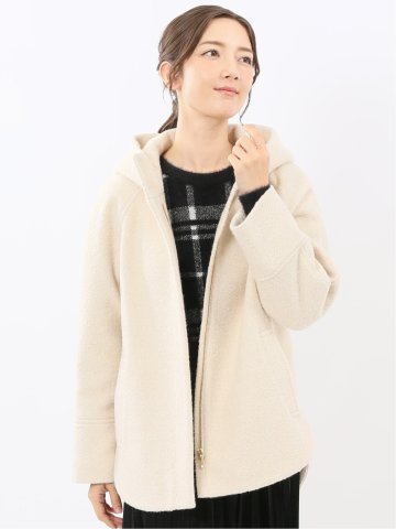 ハンドウォッシャブル フーデッド ショートコート