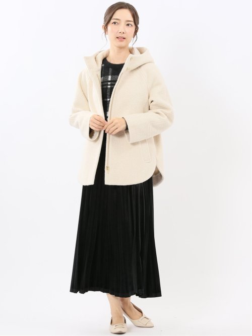 ハンドウォッシャブル フーデッド ショートコート