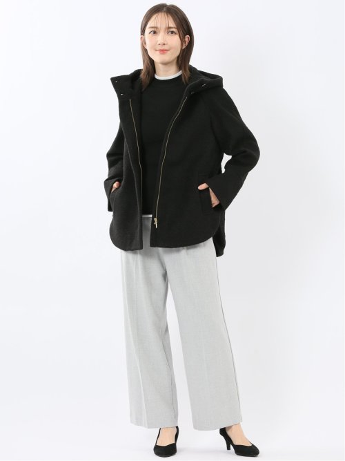 ハンドウォッシャブル フーデッド ショートコート