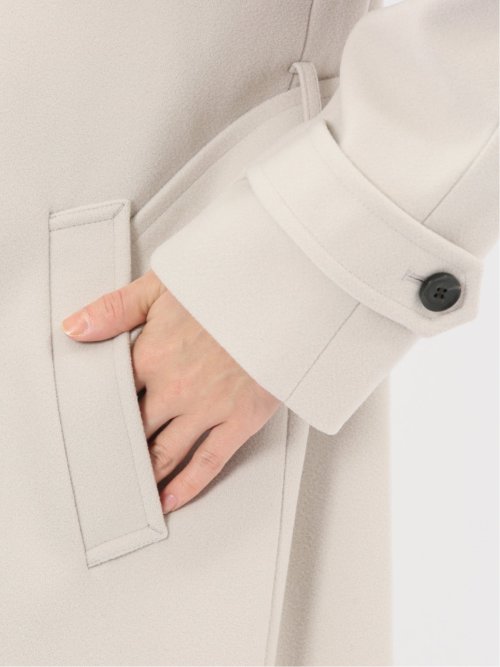 ストレッチ ハンドウォッシャブル スタンドカラー ロングコート