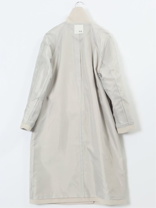 ストレッチ ハンドウォッシャブル スタンドカラー ロングコート