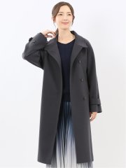 ストレッチ ハンドウォッシャブル スタンドカラー ロングコート