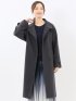 ストレッチ ハンドウォッシャブル スタンドカラー ロングコート